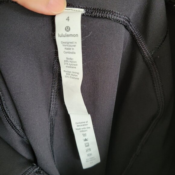 Lululemon Drawstring Dropped Side Pockets Back Pocket Cropped Leggings Size 4 - Picture 13 of 15